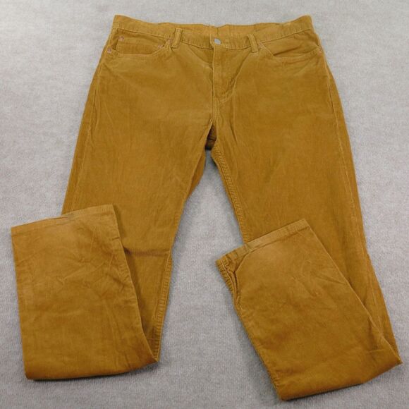 Levis 511 Pants Mens 38x32 Slim Fit Corduroy Coyote Cotton Stretch Trousers - Picture 1 of 16